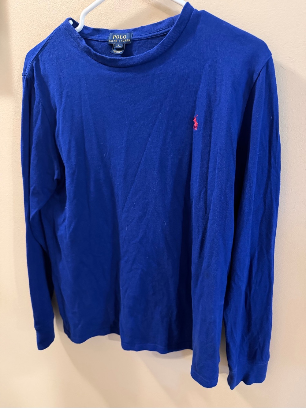 Polo by Ralph LaurenLong-Sleeve Crewneck Shirt - Royal Blue size L